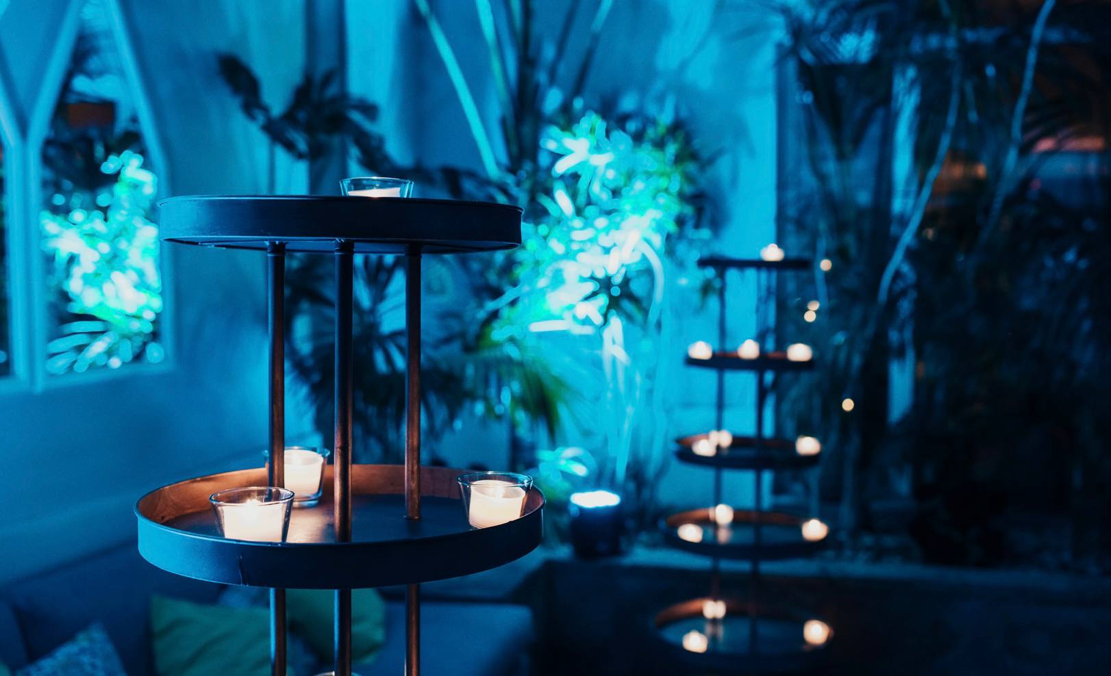 Ambient candlelit setting